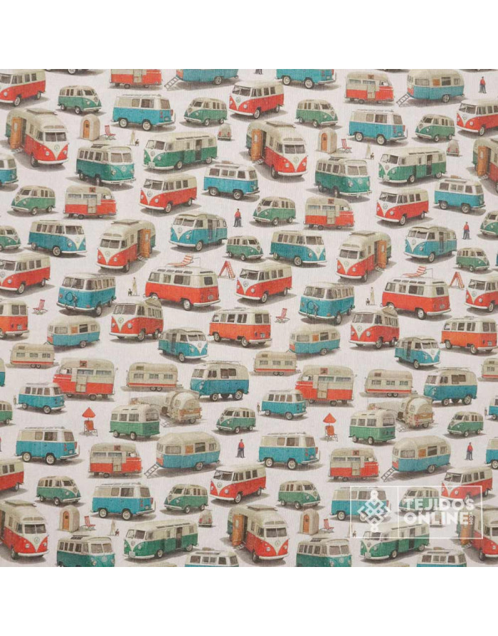 Tela Furgoneta Camper volkswagen - Tela Para Cortinas Camper - Imagen 4