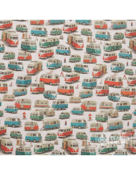 Tela Furgoneta Camper volkswagen - Tela Para Cortinas Camper - Imagen 4