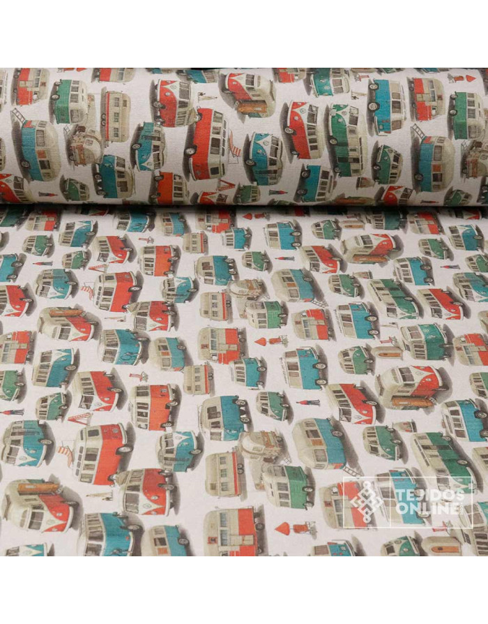 Tela Furgoneta Camper volkswagen - Tela Para Cortinas Camper - Imagen 1