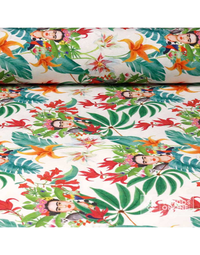 Tela Frida Tropical Loneta- Tela Para Cortinas y Manualidades - Imagen 1