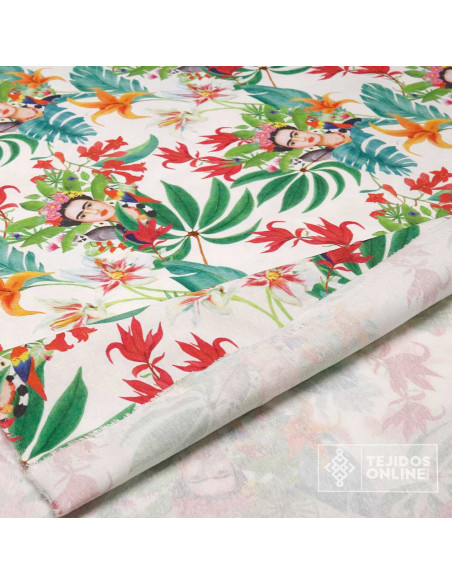 Tela Frida Tropical Loneta- Tela Para Cortinas y Manualidades - Imagen 4
