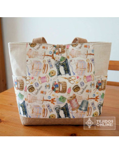 Tela Motivos de Costura Vintage - Tela Para Cortinas y Manualidades - Imagen 2