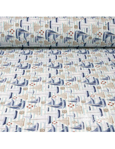 Loneta Veleres Náuticos  - Tela Para Cortinas y Manualidades - Imagen 1