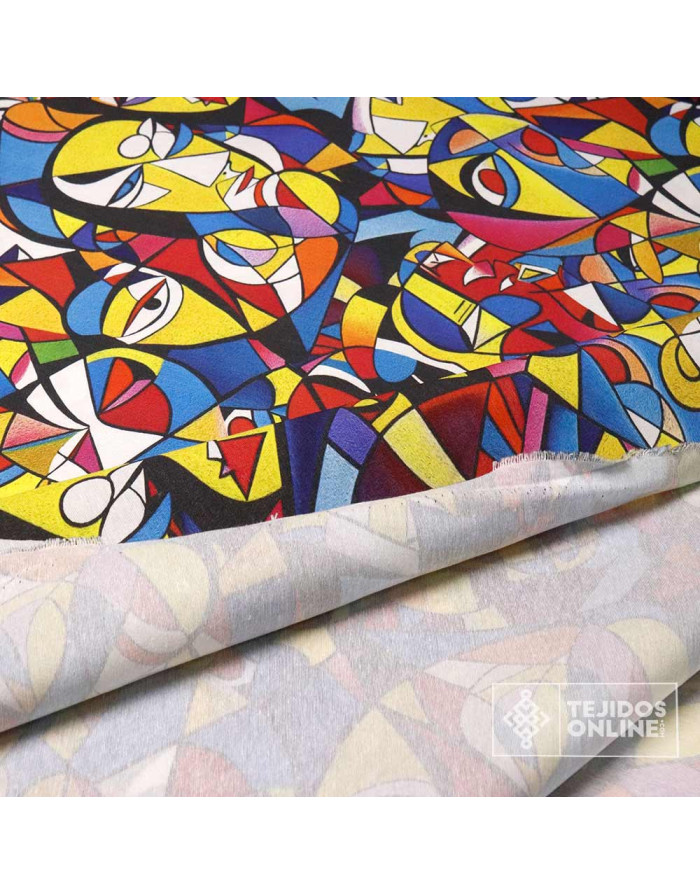 Loneta Picasso Arte Multicolor - Tela Para Cortinas y Manualidades - Imagen 3