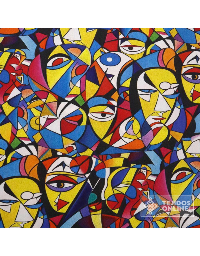 Loneta Picasso Arte Multicolor - Tela Para Cortinas y Manualidades - Imagen 4