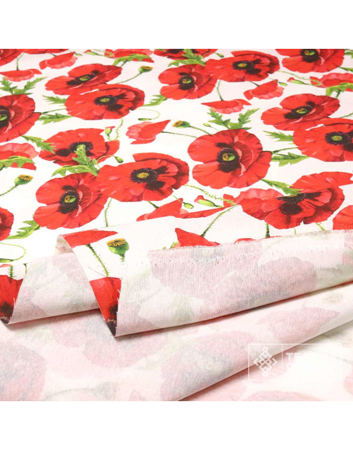 Tela de Amapolas Estampada | Loneta Suave para Decoración y DIY - Imagen 3