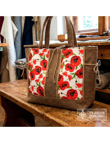 Tela de Amapolas Estampada | Loneta Suave para Decoración y DIY - Imagen 2