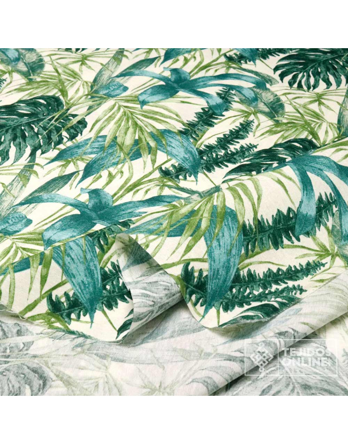 Tela de Palmeras Aguamarina - Telas para Cortinas de Palmeras - Imagen 3