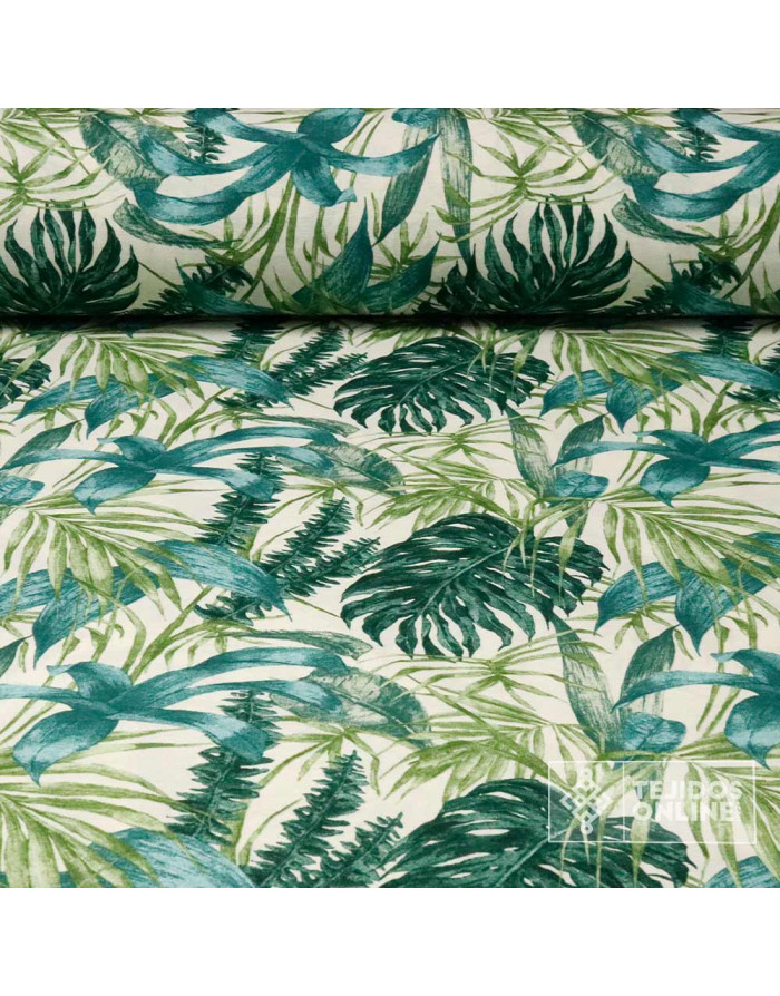 Tela de Palmeras Aguamarina - Telas para Cortinas de Palmeras - Imagen 1