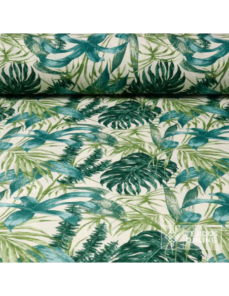 Tela de Palmeras Aguamarina - Telas para Cortinas de Palmeras - Imagen 1