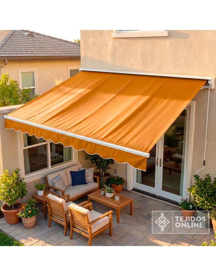 Toldo Ocre Anaranjado Teflón - Toldo Camel - Telas para Toldos - Imagen 2