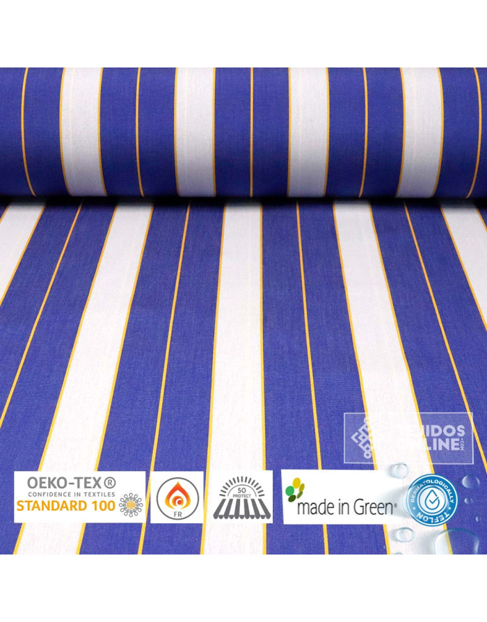 Toldo Rayas Azul para Exterior Andalucía- Telas para Terrazas - Imagen 1