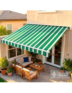 Toldo Rayas Verde para Exterior Andalucía - Telas para Terrazas - Imagen 2