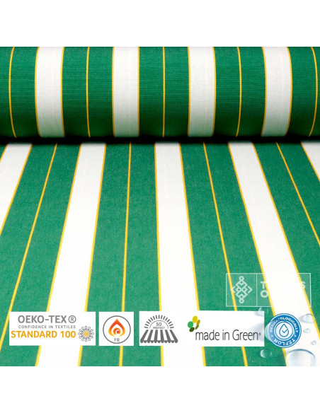 Toldo Rayas Verde para Exterior Andalucía - Telas para Terrazas - Imagen 1