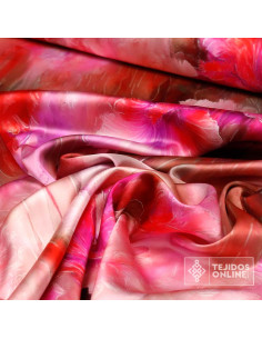 Tela Difuminado Fucsia con Flor - Tienda Telas - Imagen 2