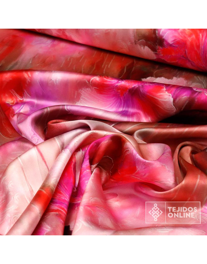 Tela Difuminado Fucsia con Flor - Tienda Telas - Imagen 1