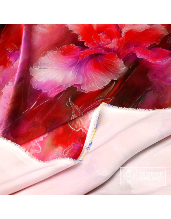 Tela Difuminado Fucsia con Flor - Tienda Telas - Imagen 3