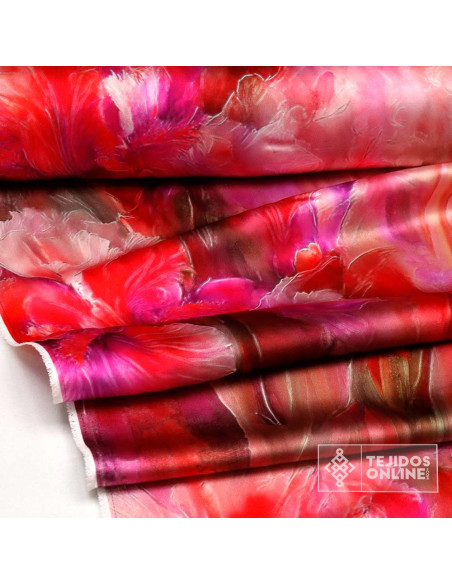 Tela Difuminado Fucsia con Flor - Tienda Telas - Imagen 4