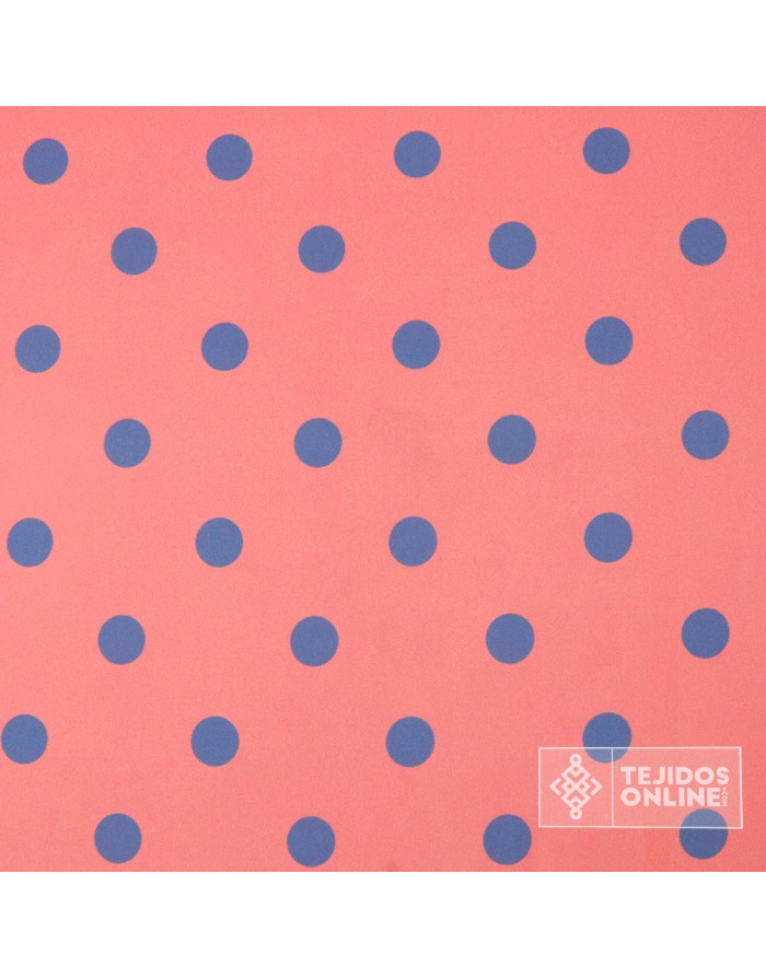 Tela Coral Lunar Azafata | Lunares para Flamenca - Imagen 4