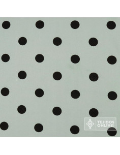 Tela Verde Empolvado Lunar Negro | Lunares para Flamenca - Imagen 2