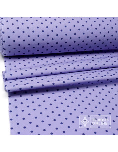 Tela Lavanda con Lunar Azul Marino | Telas de Lunares - Imagen 2
