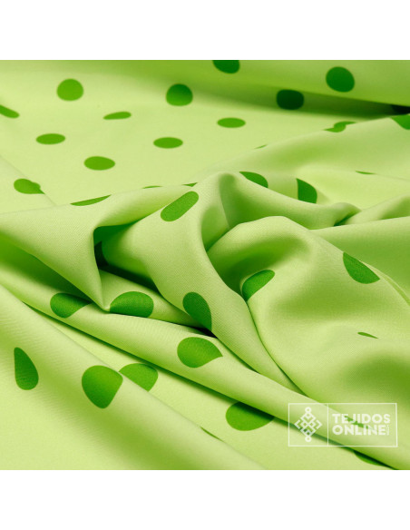 Tela Lima Lunar Verde Oliva | Lunares para Flamenca - Imagen 3
