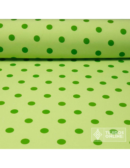 Tela Lima Lunar Verde Oliva | Lunares para Flamenca - Imagen 1