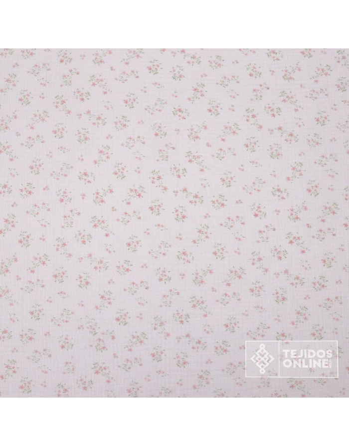 Bambula Estampada Ramitos Algodón - Tejidos de  Muselina - Imagen 3