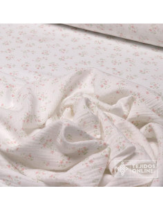 Bambula Estampada Ramitos Algodón - Tejidos de  Muselina - Imagen 2