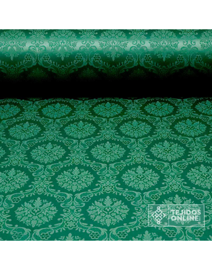 Damasco Verde Medallón Compostela - Retal | Ancho 2,80 - Imagen 1