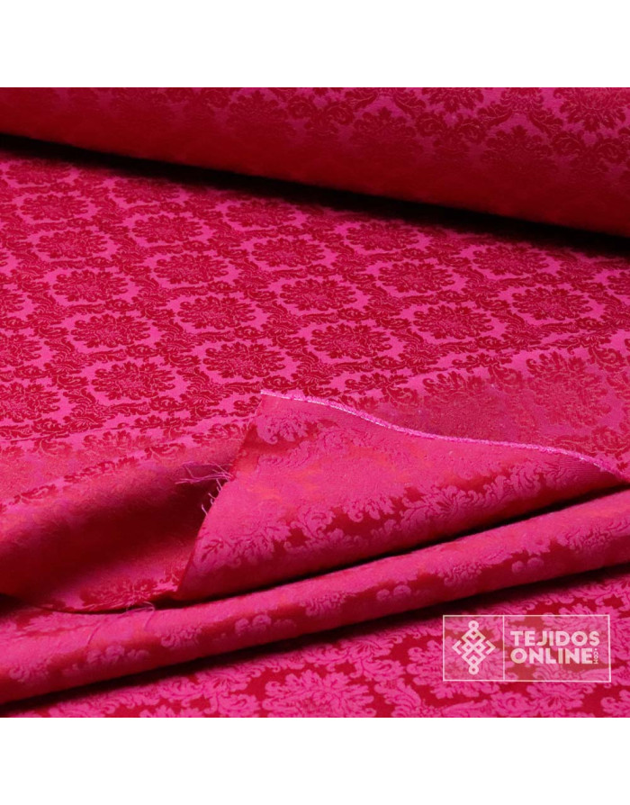 Damasco Rosa Fucsia Aragón - Tejidos Online - Imagen 3