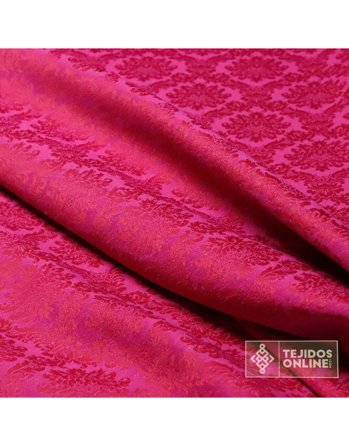 Damasco Rosa Fucsia Aragón - Tejidos Online - Imagen 2