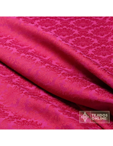 Damasco Rosa Fucsia Aragón - Tejidos Online - Imagen 2