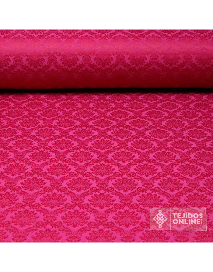 Damasco Rosa Fucsia Aragón - Tejidos Online - Imagen 1