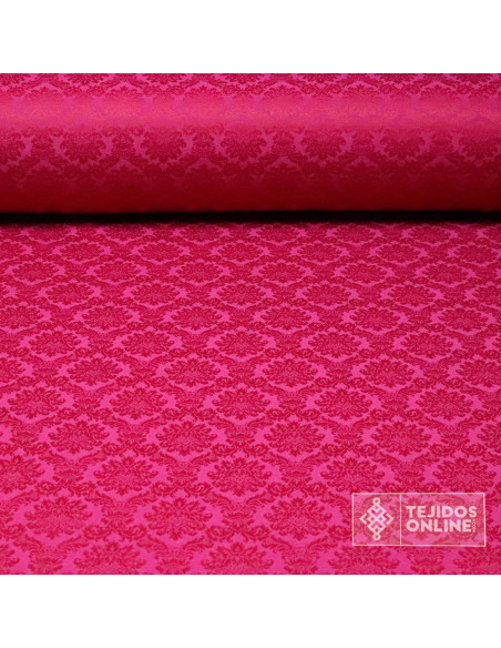 Damasco Rosa Fucsia Aragón - Tejidos Online - Imagen 1
