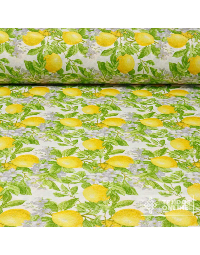 Loneta de Limón para Cocina - Telas de Limón Barata - Imagen 1