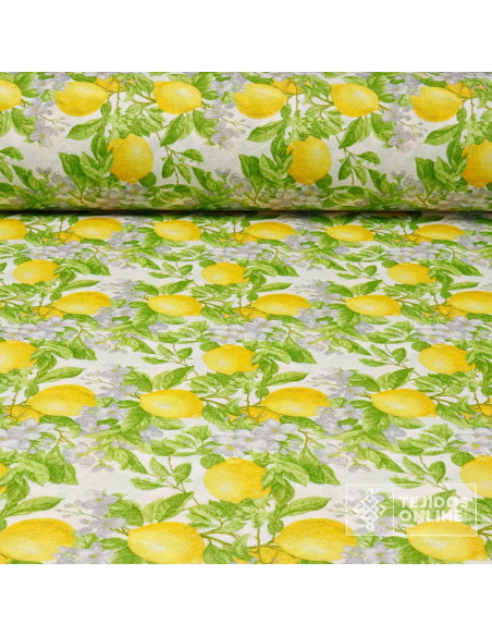 Loneta de Limón para Cocina - Telas de Limón Barata - Imagen 1