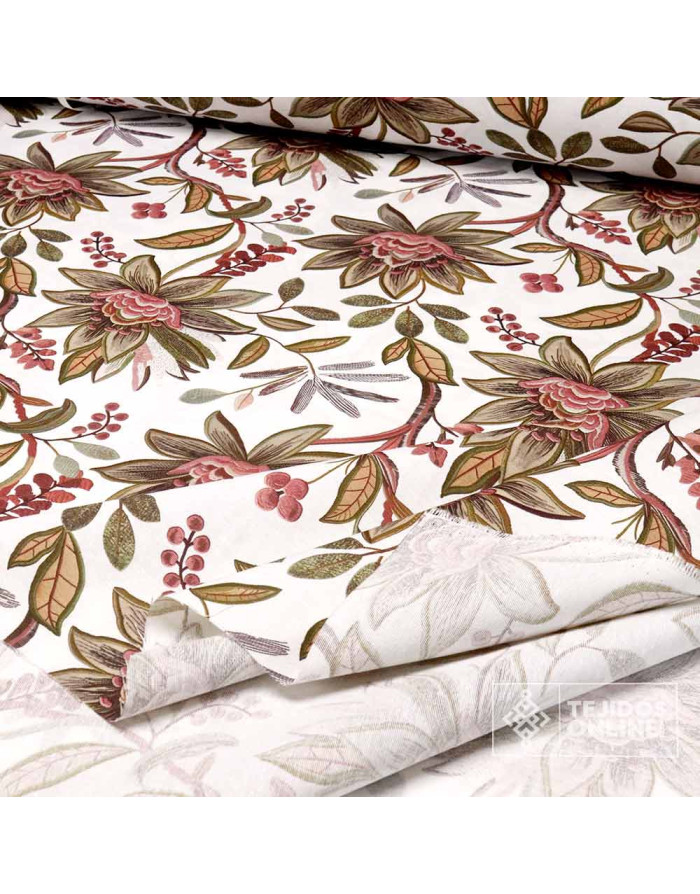 Tela Con Flores Efecto Relieve - Telas para Cortinas - Imagen 2