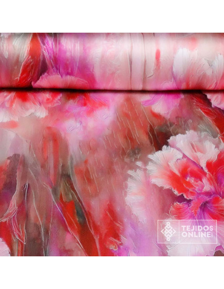 Tela Estampada Fucsia Difuminado- Telas de Primavera - Imagen 1
