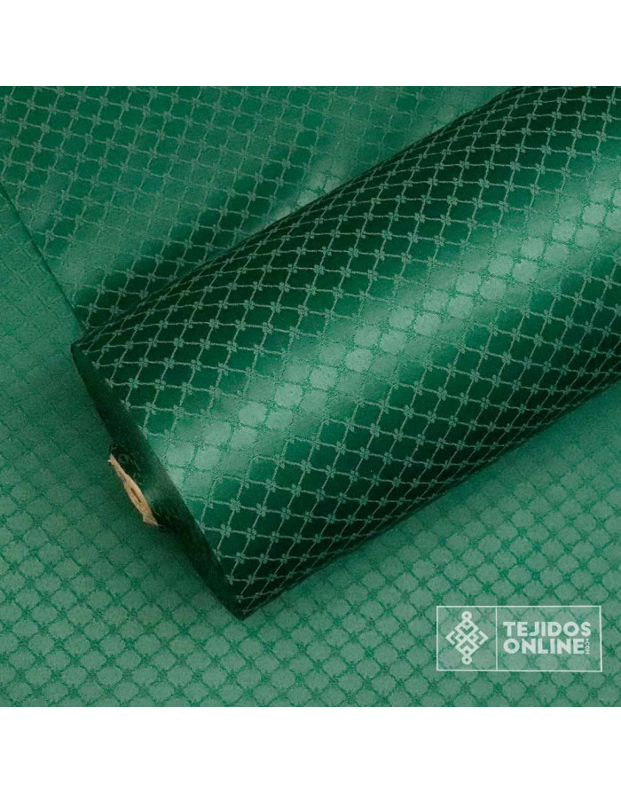 Tela Damasco Verde Galán Valenciano - Tela para Semana Santa - Imagen 2