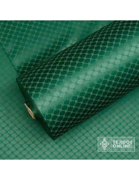 Tela Damasco Verde Galán Valenciano - Tela para Semana Santa - Imagen 2