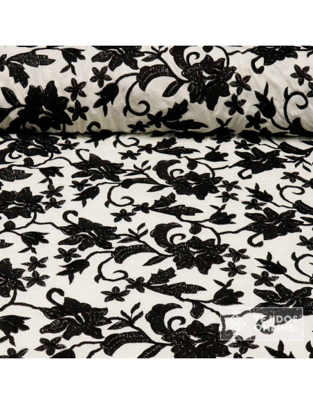 Tela Mantoncillo Beige con Negro | Mantoncillos - Imagen 1
