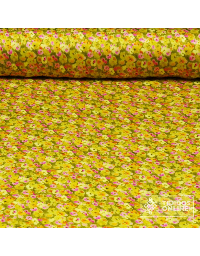 Tela Viscosa Estampada Pistacho  - Telas de Vestir - Imagen 1