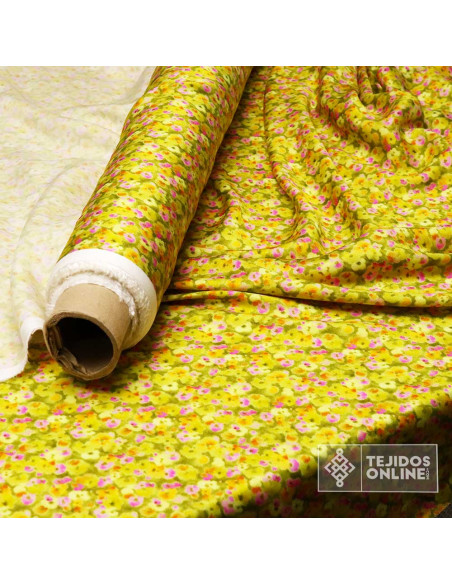 Tela Viscosa Estampada Pistacho  - Telas de Vestir - Imagen 2