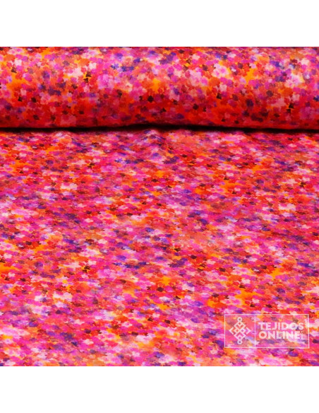 Tela Viscosa Fucsia Pincelada - Telas de Vestir - Viscosa 100% - Imagen 1