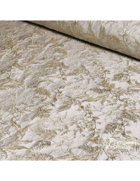 Tela Jacquard Champang con Flor  - Telas de Moda - Imagen 2