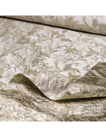 Tela Jacquard Champang con Flor  - Telas de Moda - Imagen 3