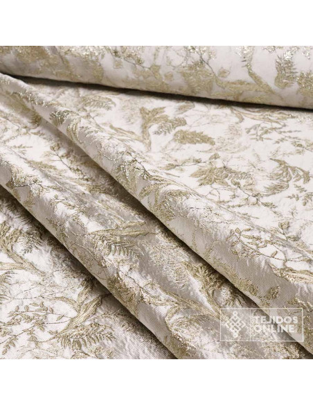 Tela Jacquard Champang con Flor  - Telas de Moda - Imagen 4