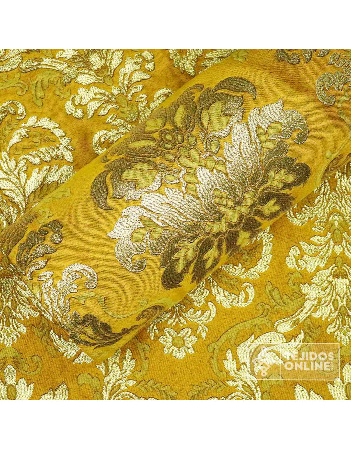 Brocado Dorado Con Hilatura Dorada Asunción - Telas Hermandad - Imagen 2