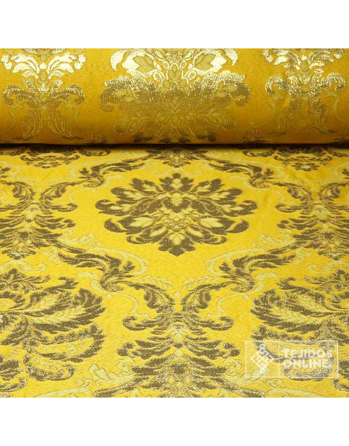 Brocado Dorado Con Hilatura Dorada Asunción - Telas Hermandad - Imagen 1